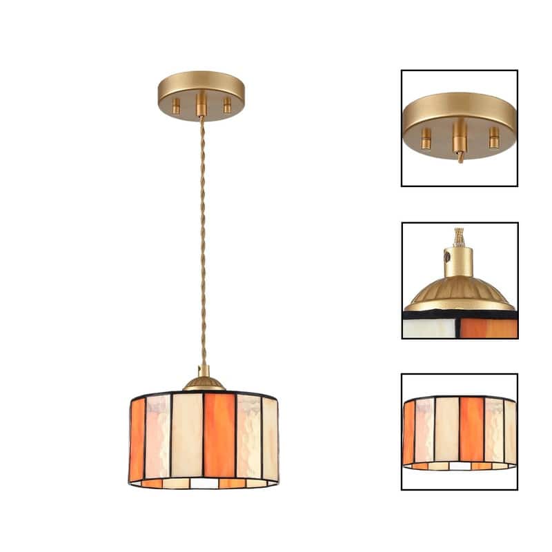 7.7 INCH Tiffany hanging light gold hallwaylight glass, metal pendant light