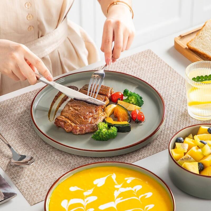 vancasso VENUS Stoneware 12-Piece Glossy Colored Glaze Dinnerware Set