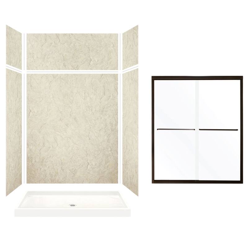 Transolid Expressions 60-in X 32-in X 96-in Glue to Wall Shower Kit - 32" x 60" x 96"