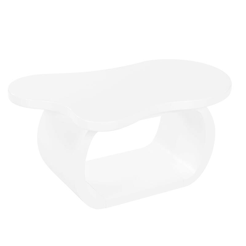 Modern Cloud Coffee Table with 1.5" Thick Tabletop, Irregular End Table with Curved Legs