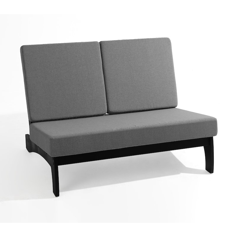 Wood Outdoor Sectional Furniture 2 Seat Armless Patio Sofa