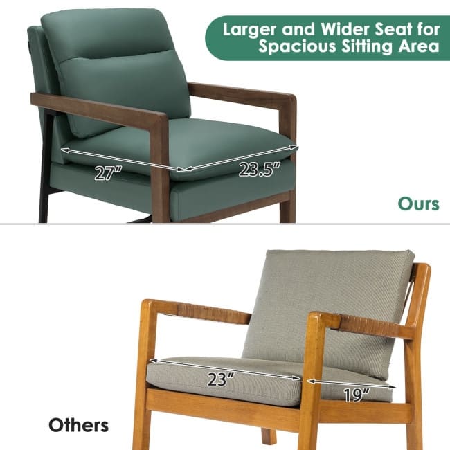 Single Sofa Chair with Extra-Thick Padded Backrest and Seat Cushion - 26.5" x 34.5" x 36"