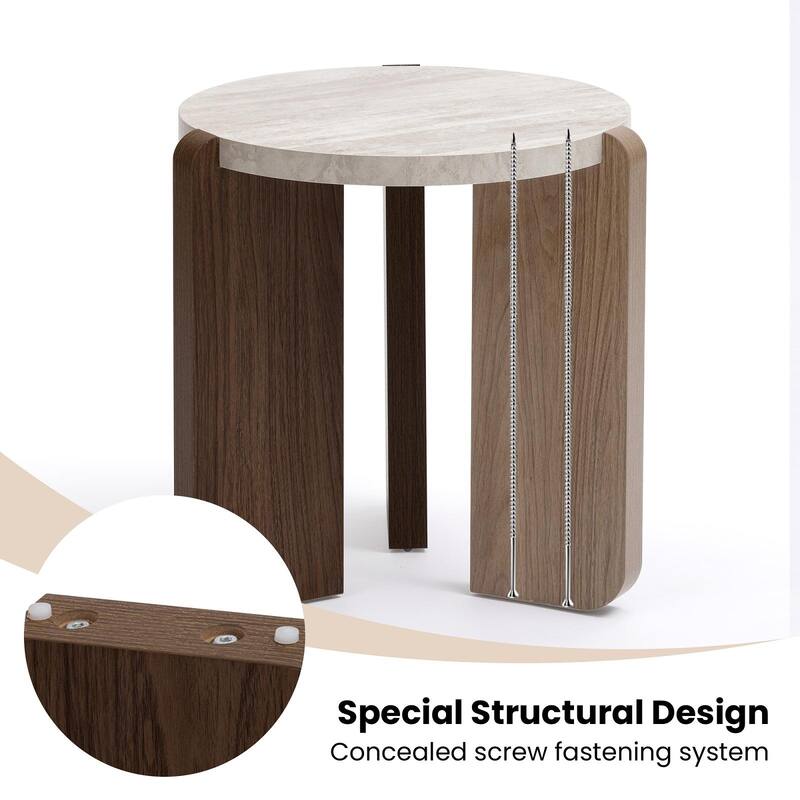 SUNBURY Modern Coffee Table with Walnut Wood Legs