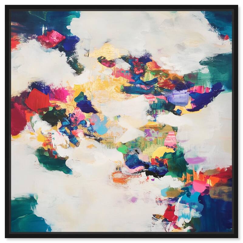 Spectrum Splash Canvas by Art Remedy - Black - 24" x 24"