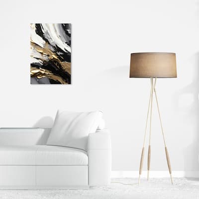 Wynwood Studio Abstract Spilled Golden Paint Gold and Modern & Contemporary Wall Art Canvas Print