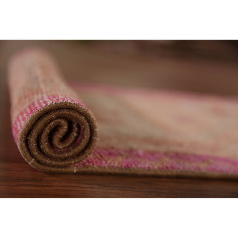 Hand Knotted Oriental 100% Wool Carpet Transitional Tribal Brown Anatolian Area Rug - 3' 1'' X 1' 7''