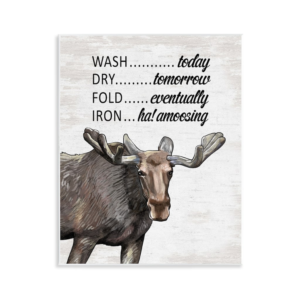 Stupell Funny No Ironing Laundry Wall Plaque Art Design By Lettered and Lined