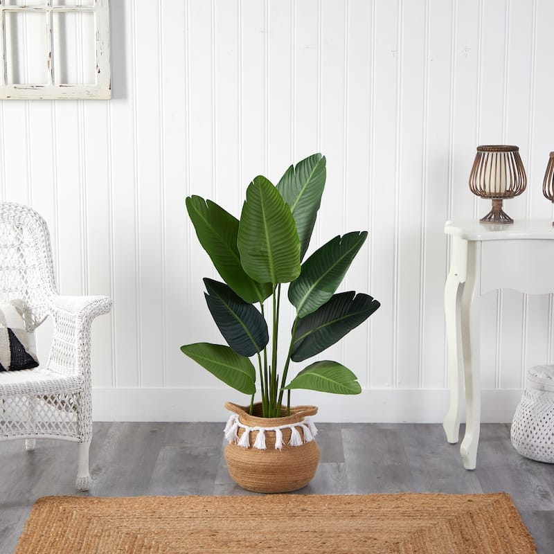 Artificial Palm Tree 4ft with Planter - Modern Indoor Tropical Tree Décor, Boho Home Accent - Green - 51-60 Inches