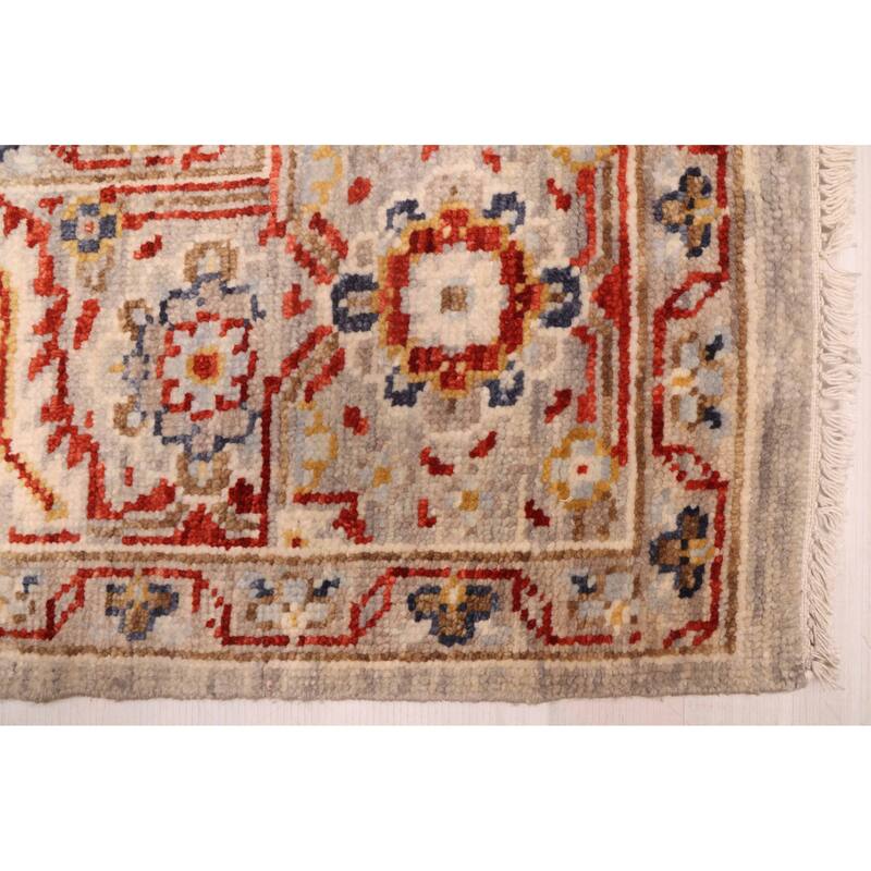 ECARPETGALLERY Hand-knotted Modern Oushak Light Grey Wool Rug - 8'5 x 11'8