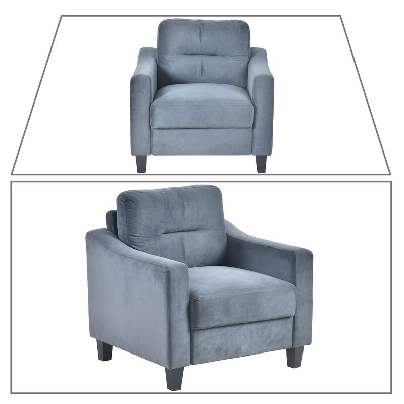 Modern Stylish Velvet Upholstered Accent Armchair