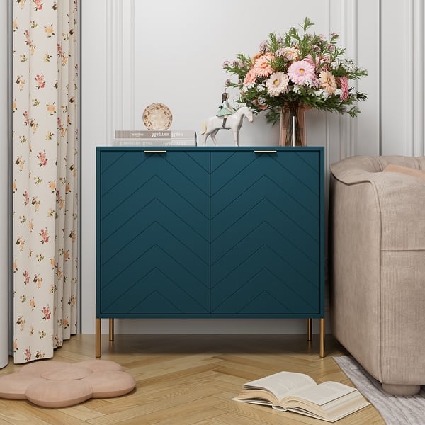 slide 2 of 58, Clihome 2-Door Storage Media Accent Buffet Sideboard
