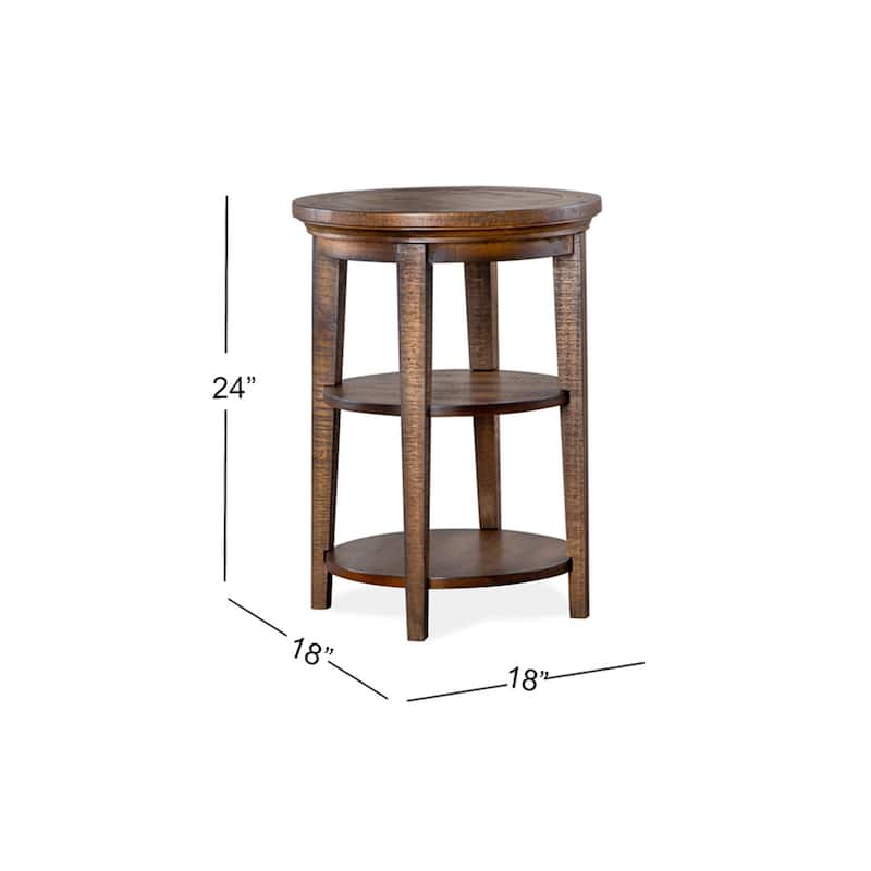 Magnussen Home Bay Creek Toasted Nutmeg Round Accent End Table - 18''W x 18''D x 24''H
