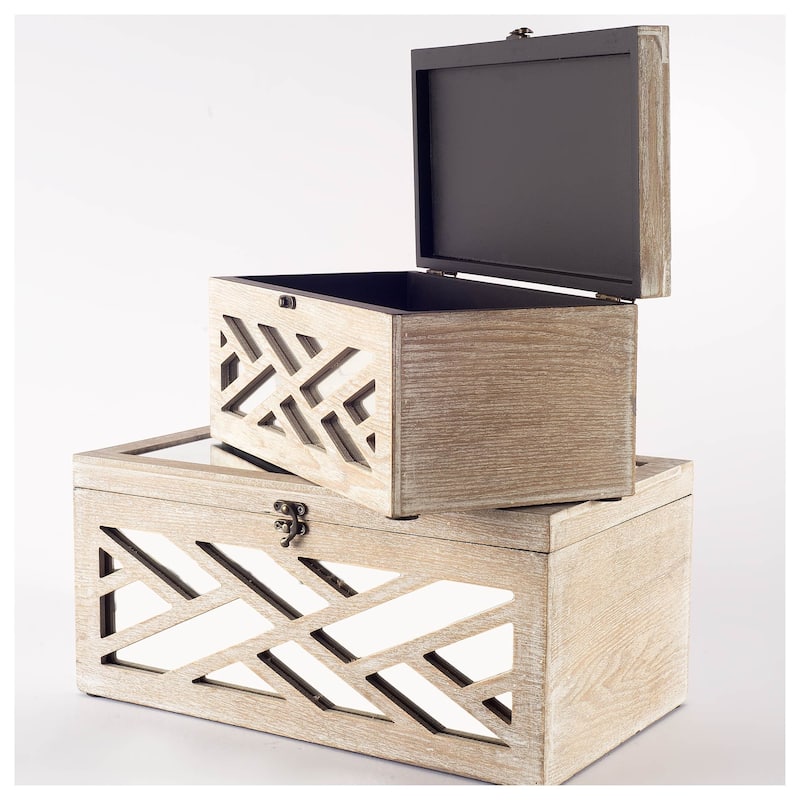 HomeRoots 16" Off White Solid Wood Desk Organizer - 16" W x 10" D x 7" H