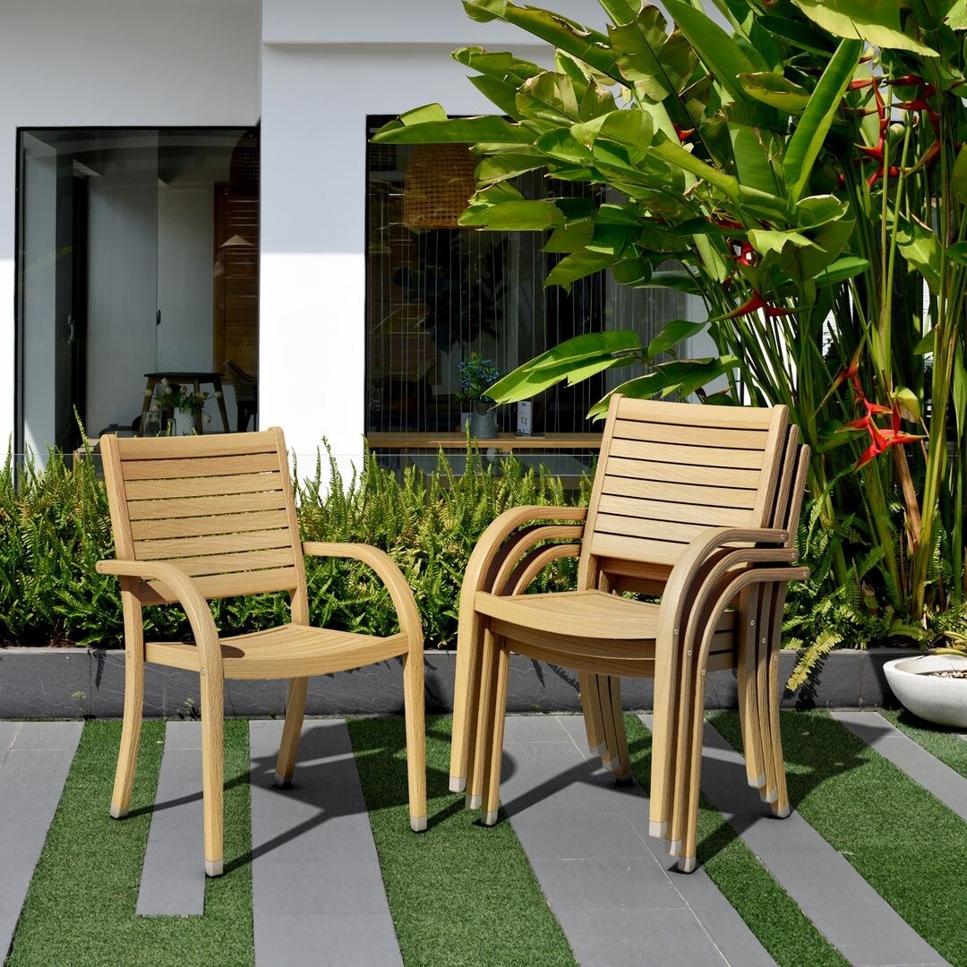 Tottenville Outdoor Patio FSC Certified Wood Stackable - Picture 10 of 15