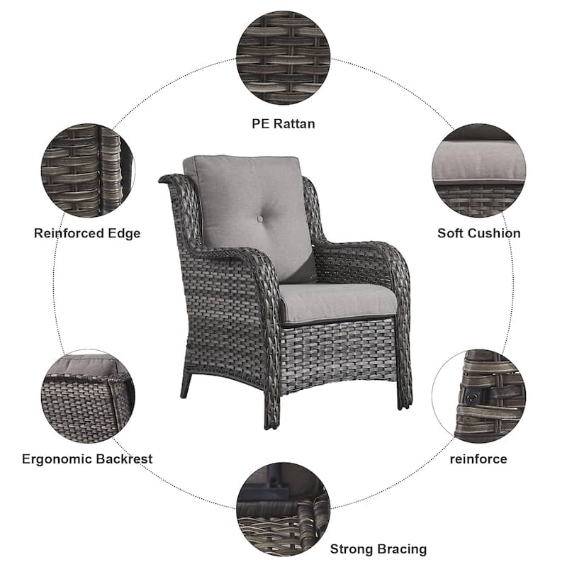 Gymojoy Outdoor Chairs with Ottoman Set of 4