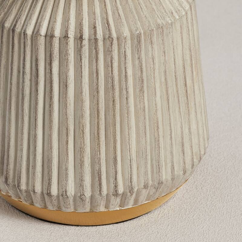 KAWOTI 21" Resin Table Lamp with Fabric Lampshade