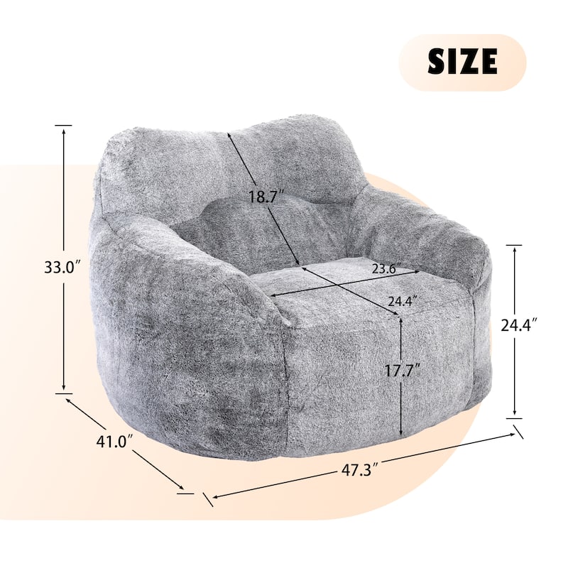 Bean Bag Chair,Bean Bag Sofa Chair With Armrests Stuffed High-Density Foam, Lazy Sofa Comfy Chairs Beanbag Chair For Adults