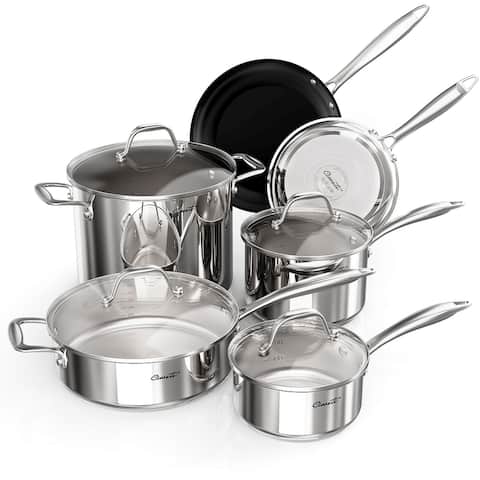 Pots and Pans Junior Kitchen Pots and Pans 10 Pieces Stainless Steel Non Stick Cookware Set
