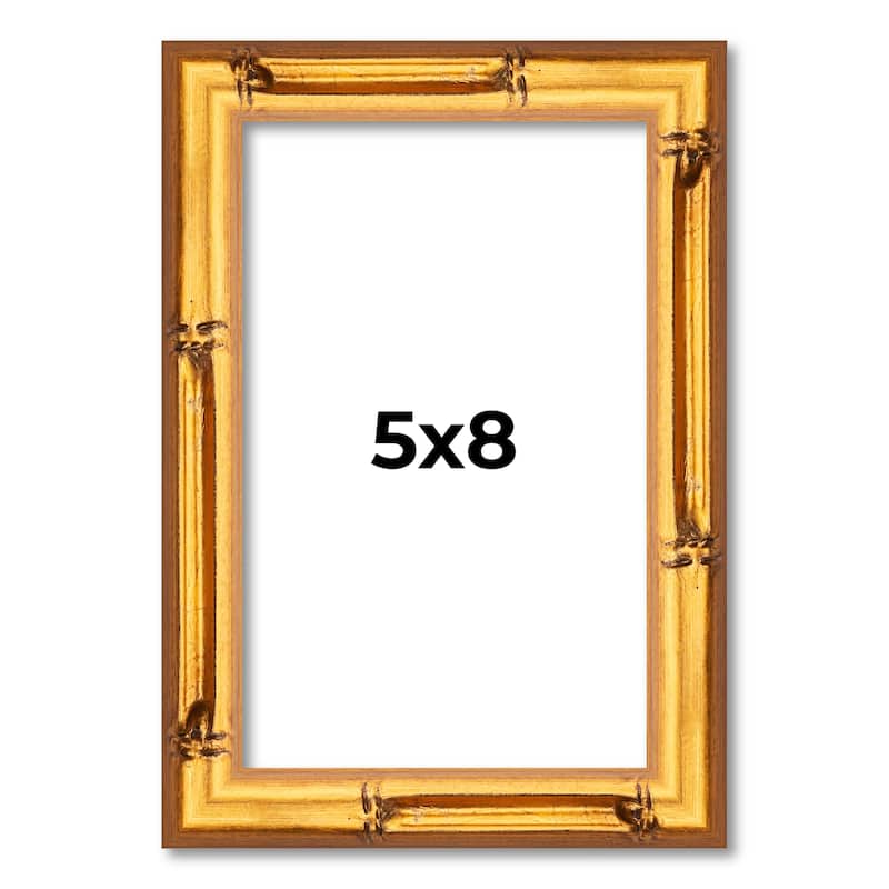 5x8 Frame Gold Bamboo Picture Frame Modern Photo Frame Includes UV Acrylic Shatter Guard Front Acid Free Foam Backing Board