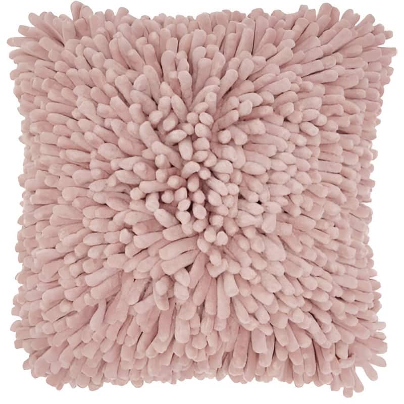 20" Pale Pink Soft Nubby Shag Throw Pillow