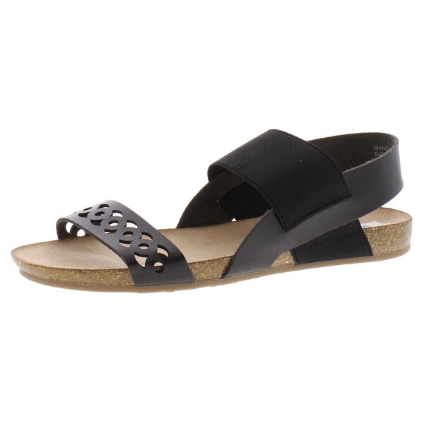 steve madden black slip on sandals