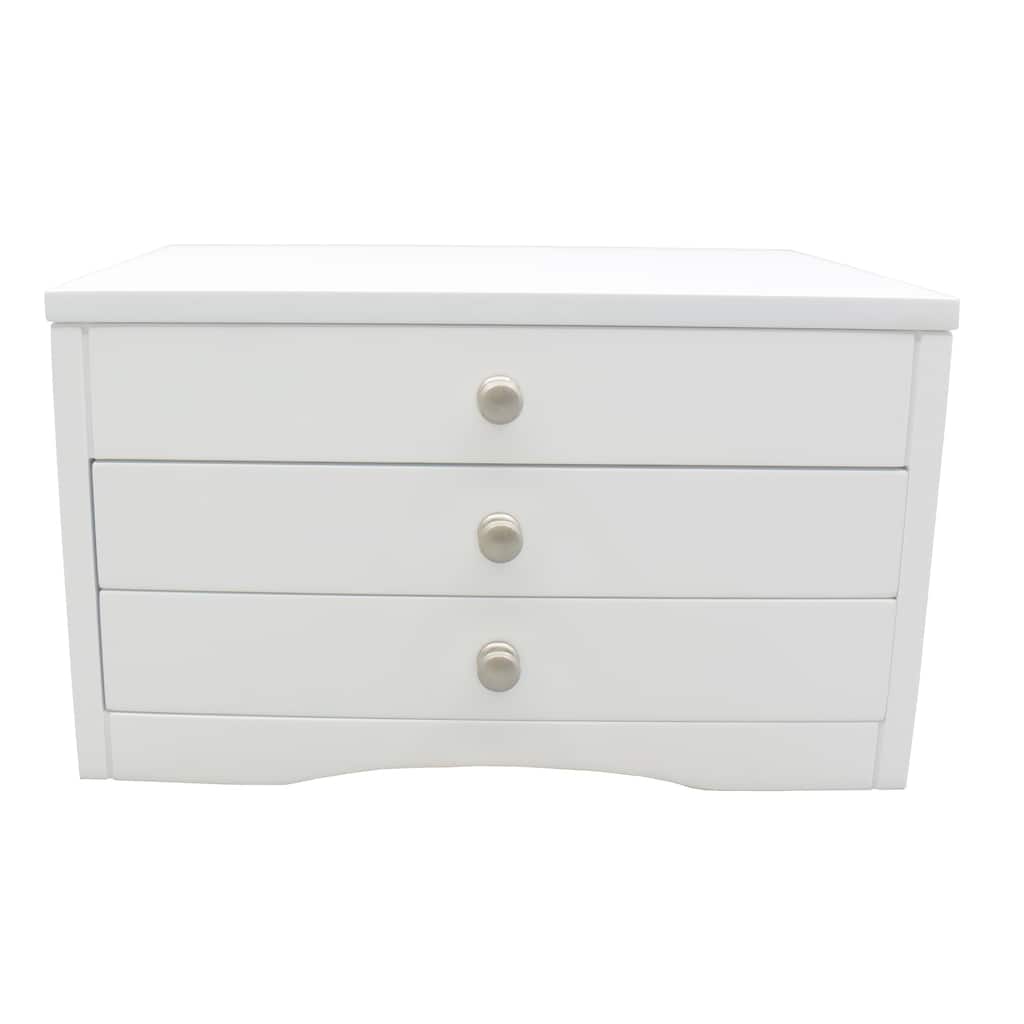 Classic Lift Top White Jewelry Box - N/A