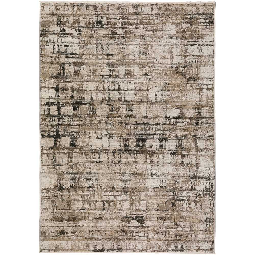 Emery Distressed Taupe Machine Made Rug