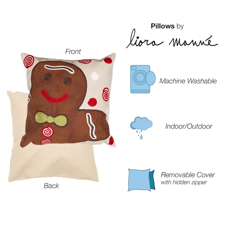 Liora Manne Visions III Ginger Boy Indoor/Outdoor Pillow Chocolate 20" x 20"