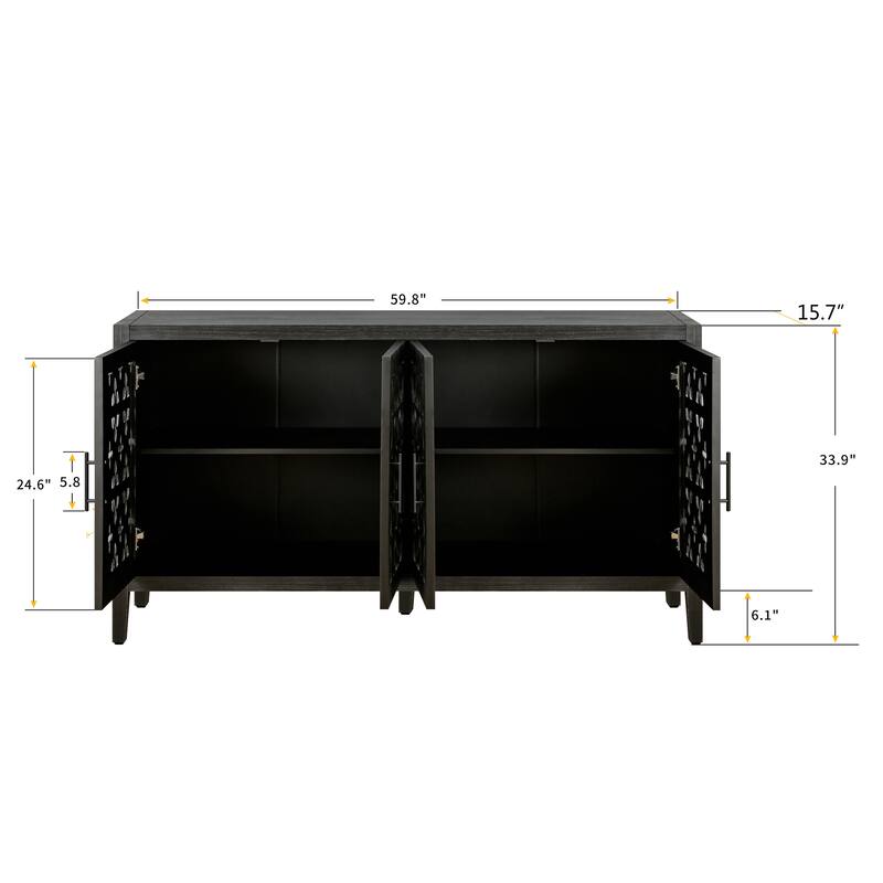 Hollow Carved Buffet Storage Cabinet Sideboard Cupboard Console Table