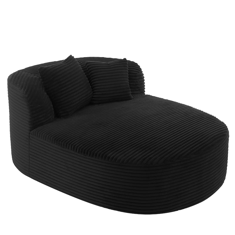 Modern Chaise Lounge Sofa Boneless Couch 51.6" Sofa Bed Compression Sofa Couch With Two Supportive Pillows