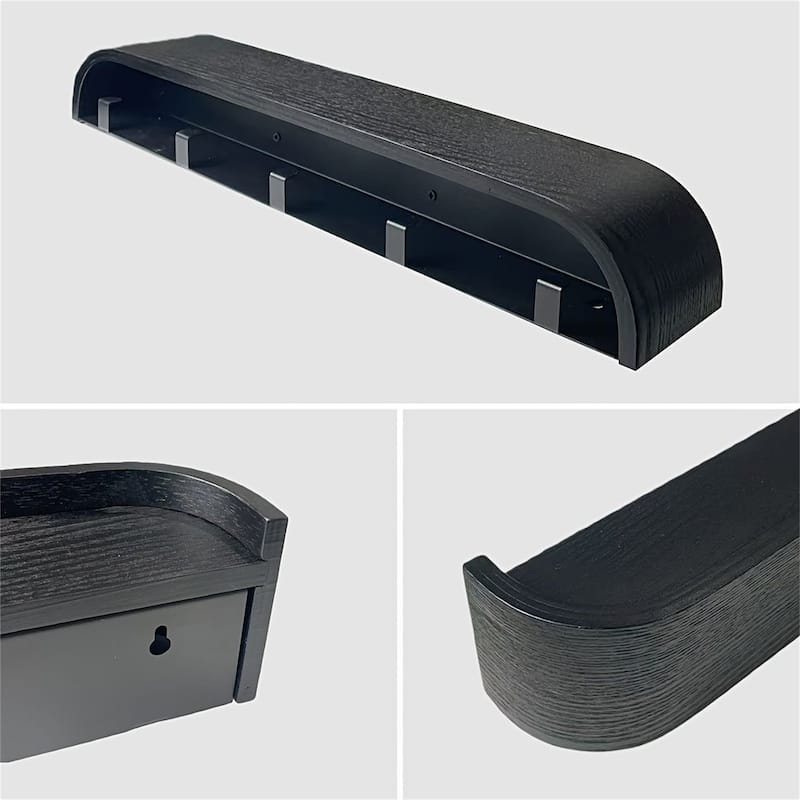 Solid Wood Wall-Mounted Coat Rack with Hooks