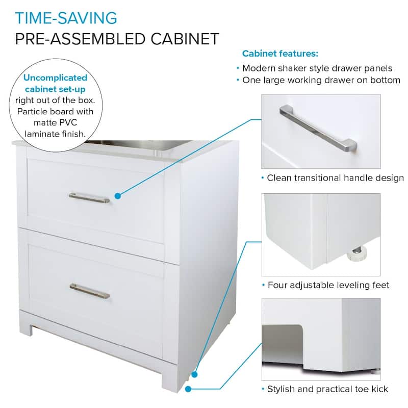 Transolid TRS_TCG-3025 Contemporary Laundry Cabinet 30" Free Standing