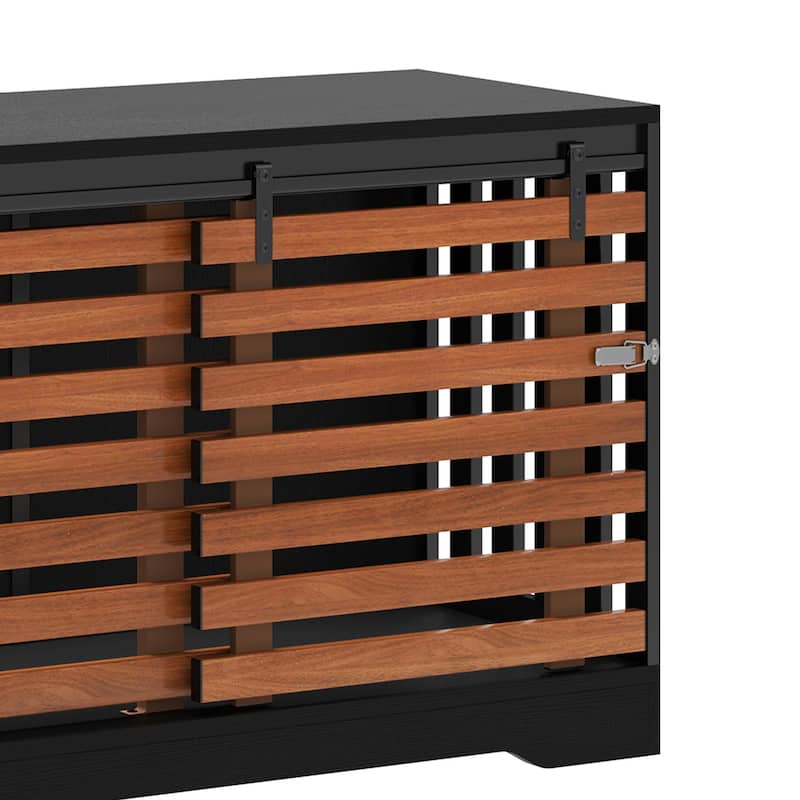 Moasis Wooden Dog Crate with Sliding Door for Medium or Large Dogs Living Room Furniture