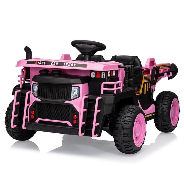 slide 2 of 27, 24V Ride On Dump Truck,2 Seater Ride On Construction Vehicle with Remote Control Pink