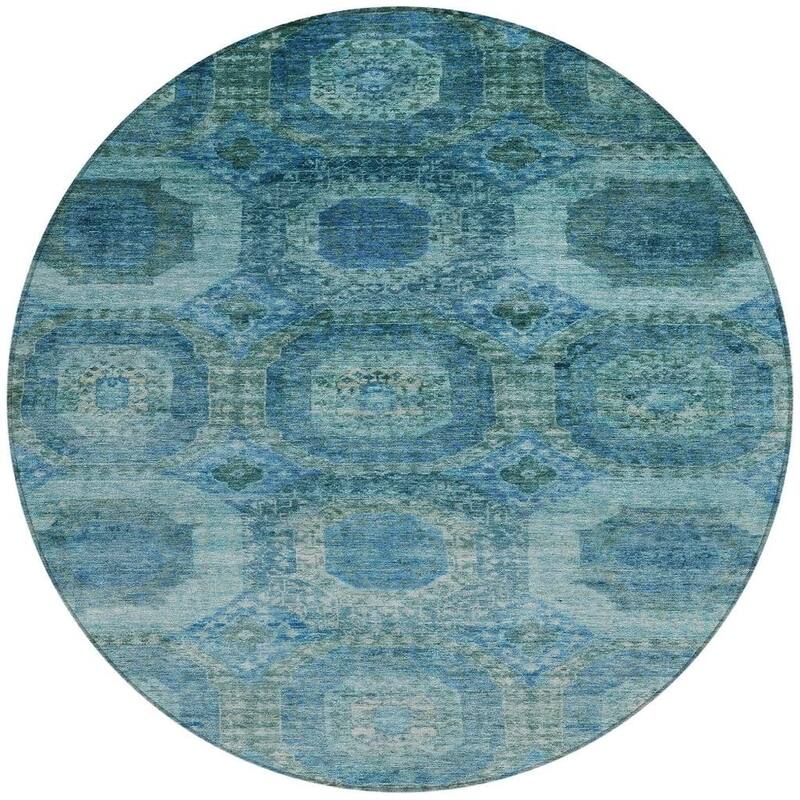 HomeRoots Medallion Transitional Rectangle Outdoor Rug