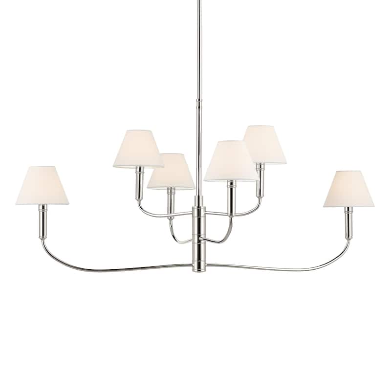 Eadie 41 Inch 6 Light Chandelier in Polished Nickel