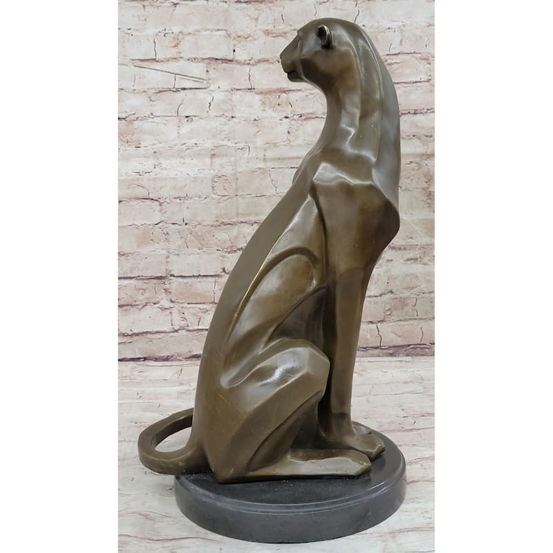 Modern Art Extra Large Mountain Lion Bronze Sculpture By Henry Moore Figurine