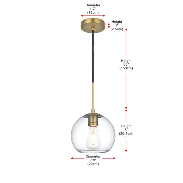 Elegant Lighting Baxter Single Light 8" Wide Mini Pendant with Clear