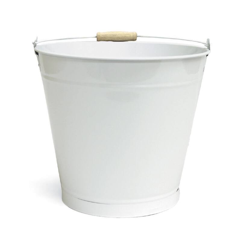 11.5" White Metal Bucket