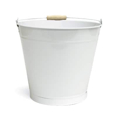 11.5" White Metal Bucket