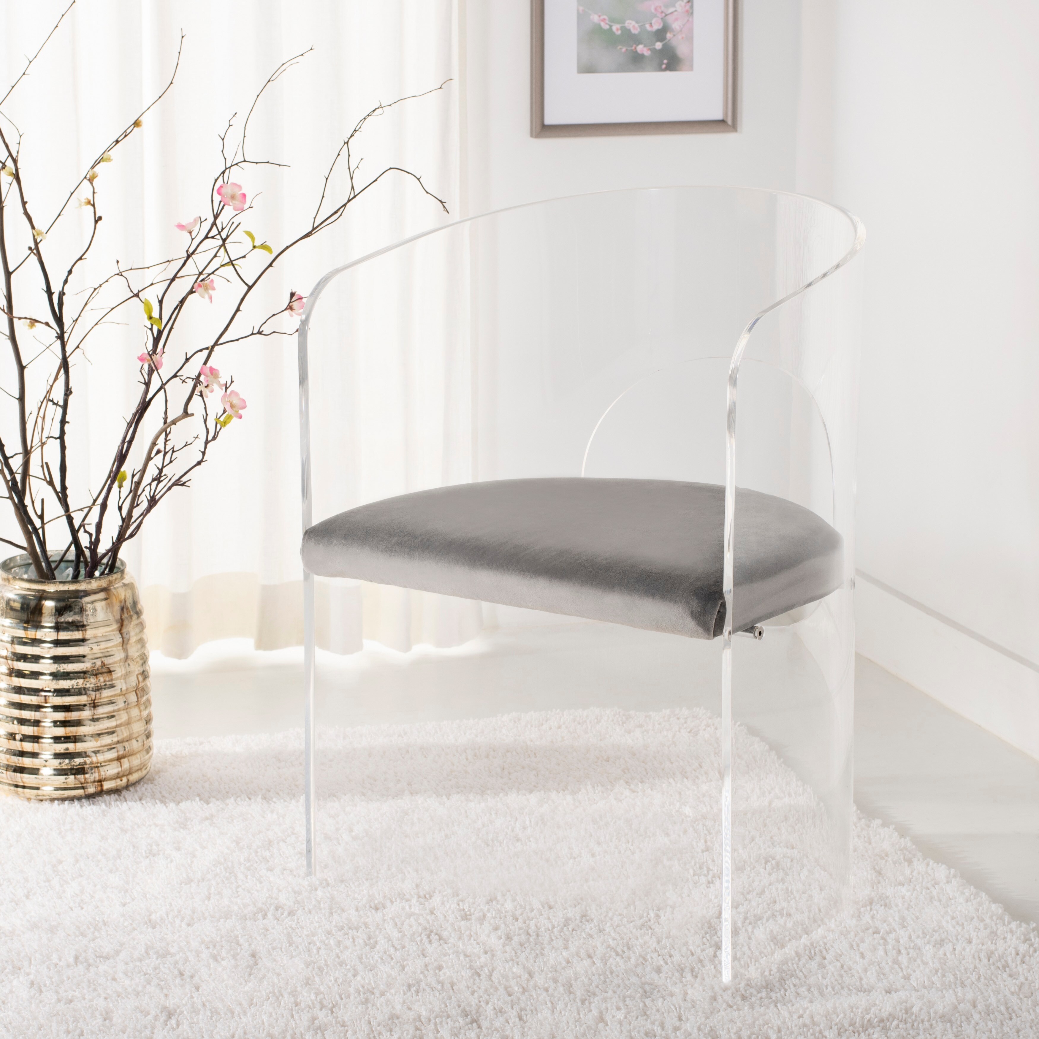 Shop Safavieh Couture Estelle Acrylic Accent Chair Clear Grey 22 X19 X32 Overstock 26411868