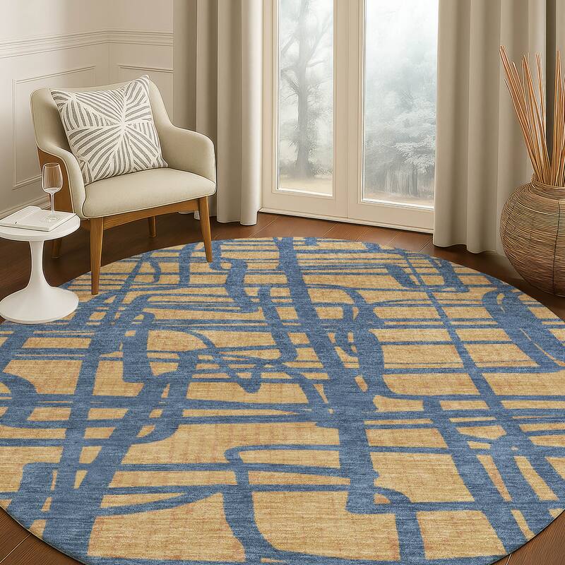 Machine Washable Indoor/ Outdoor Modern Centurion Chantille Rug