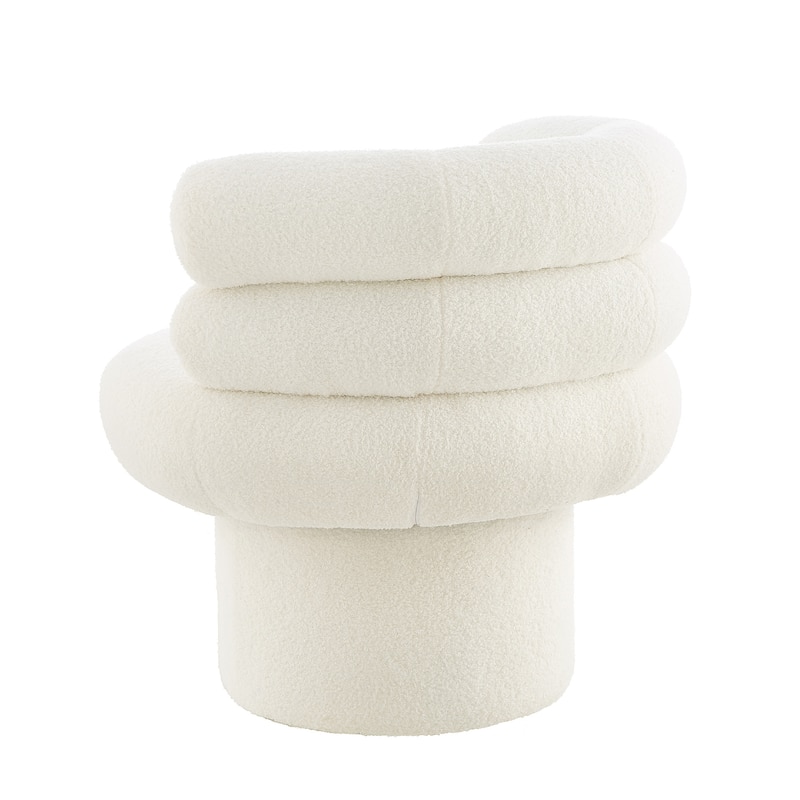 Christopher Knight Home - Swivel Bliss American Design Upholstered Round Swivel Barrel Chair with Teddy Fleece Fabric