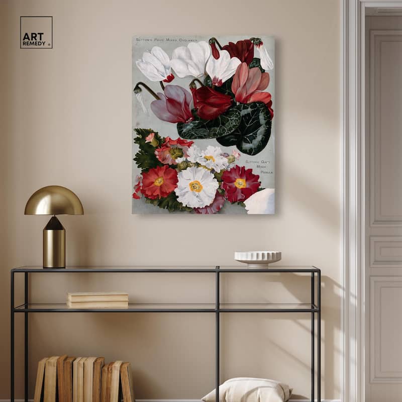 Cyclamens Canvas by Art Remedy, Gallery Wrapped
