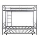 preview thumbnail 12 of 14, Twin over Twin Metal Bunk Bed With Trundle, Ladder, Silver
