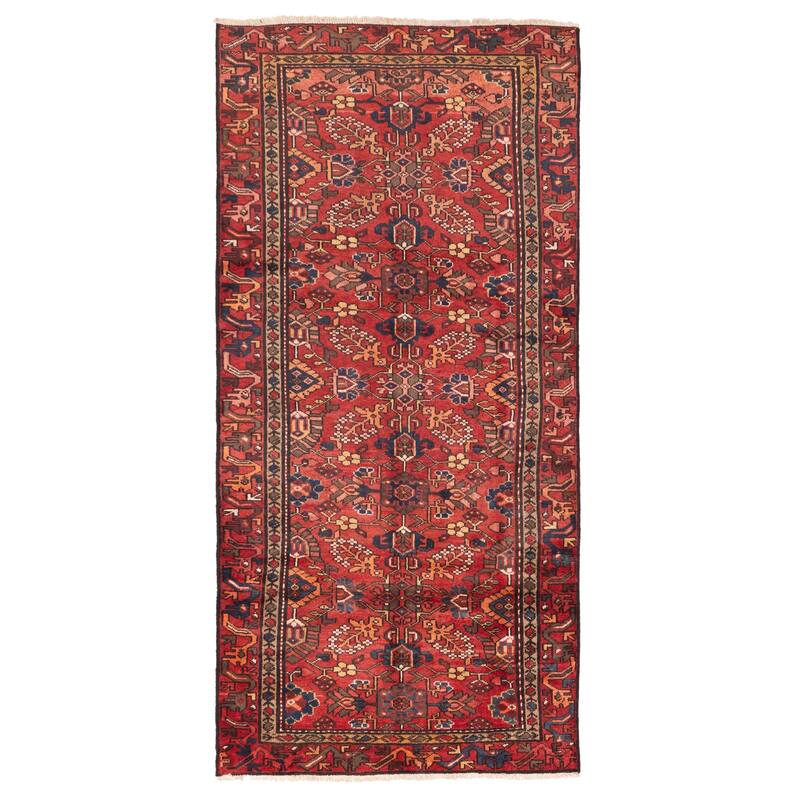 ECARPETGALLERY Hand-knotted Andelz Red Wool Rug - 4'3 x 9'5