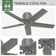 preview thumbnail 6 of 21, Hunter 44" Terrace Cove Outdoor Low Profile Ceiling Fan and Pull Chain, Damp-Rated