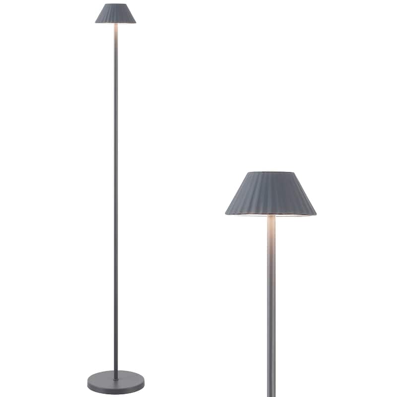 Mallory 44" Cordless LED Floor Lamp, Brown - Dimmable, Indoor/Outdoor