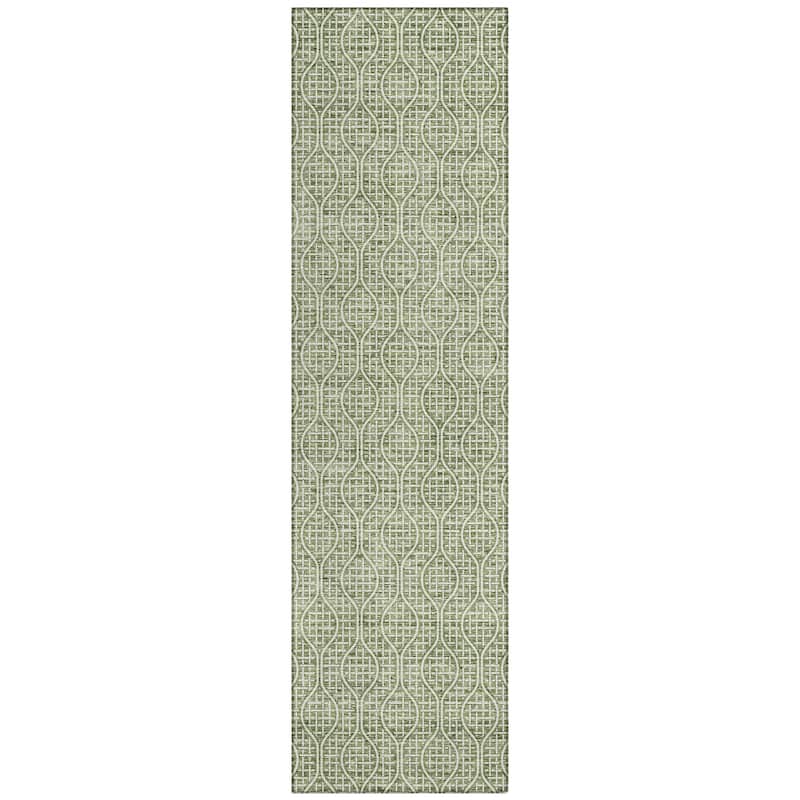 Machine Washable Indoor/ Outdoor Chantille Criss Cross Geo Rug