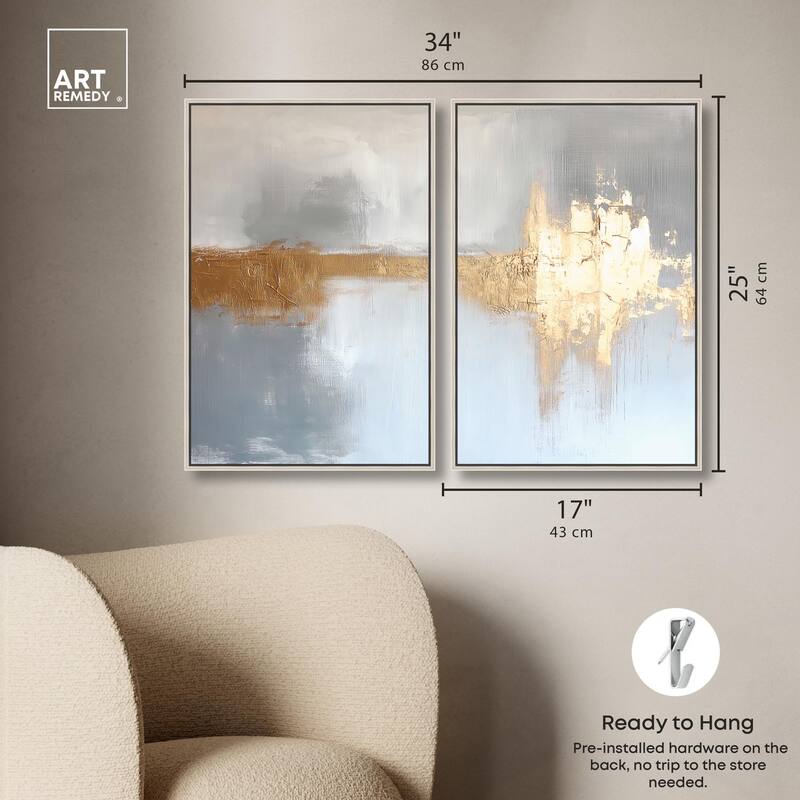Serenity in Gold I Canvas Set of 2 by Art Remedy